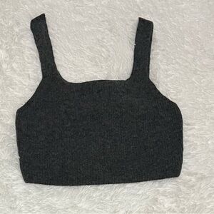 Everlane The Cozy-Stretch Tank In Dark Gray